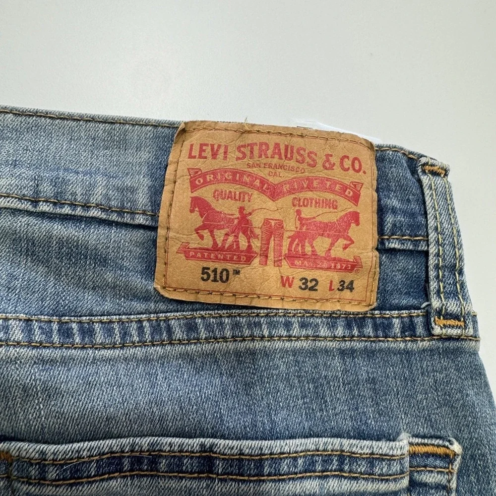Levis Jeans Mens‎ 32x32 Blue 510 Skinny Fit Denim Casual Faded